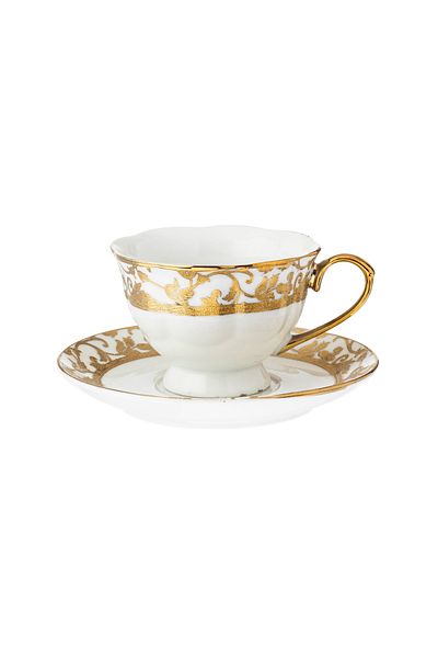 Dania A tea cup set with a porcelain saucer golden decoration