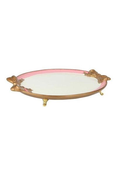 Dania Wooden Serving Plate White/Pink/Gold 53x38x9cm