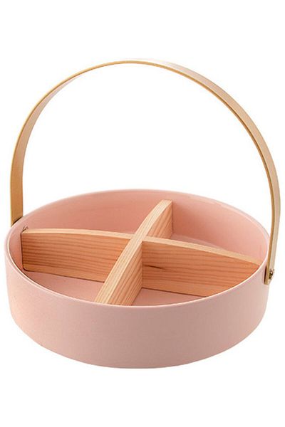 Dania Divided Plate With Holder Pink/Beige 23x23x5cm