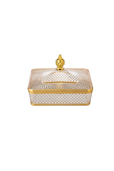 Bin Shihon Acrylic sweets and nuts box with golden decor