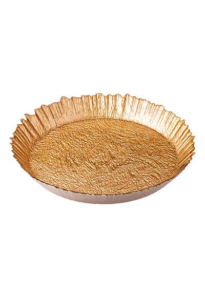 Byblos Glass Serving Dish For Sweets Chocolate And Fruits  Multi-Use  Size 35 Cm  Depth 5 Cm