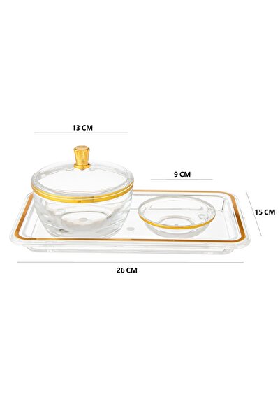 Dania Acrylic Dset Consisting of 3 Pieces 1 date + pit plate + tray