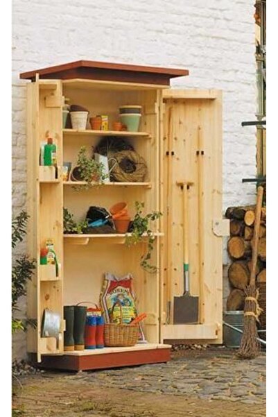 BERZZ BUĞLEM AHŞAP BAHÇE DEPOLAMA DOLABI DEPO ARDİYE ALET DOLABI BAHÇE ODASI ÇOK AMAÇLI