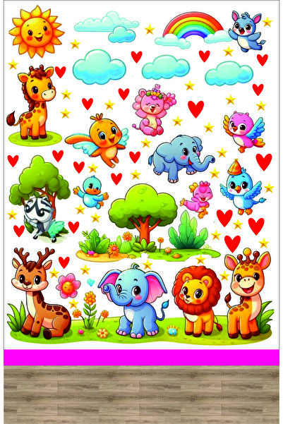 Göktuğ Hediyelik Set Animale Drăguțe Pădure 100x100 cm