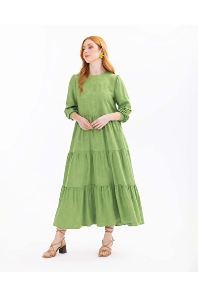 SEÇİLSTORE Sıfır Yaka Desenli Elbise