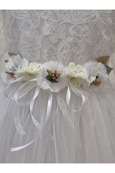 Şenkız Rochie de aniversare pentru fetiță, din tul, cu mânecă lungă, prințesă de sărbătoare