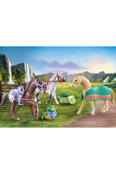 Playmobil - Set 3 Cai Cu Accesorii