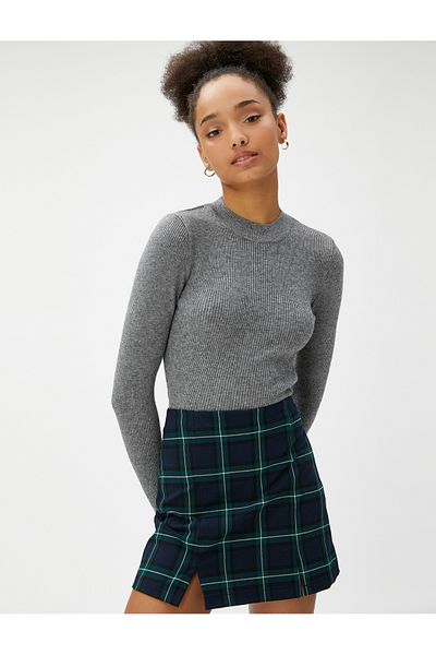 Koton Knitwear Sweater Ribbed Crew Neck Viscose Blended
