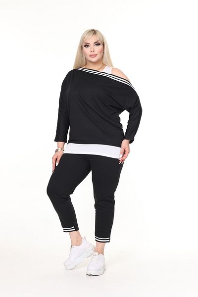 MJORA Black Knitted Under-Top Undershirt 2Thread Large Size Suit