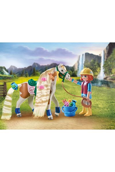 Playmobil - Ellie si cal cu par