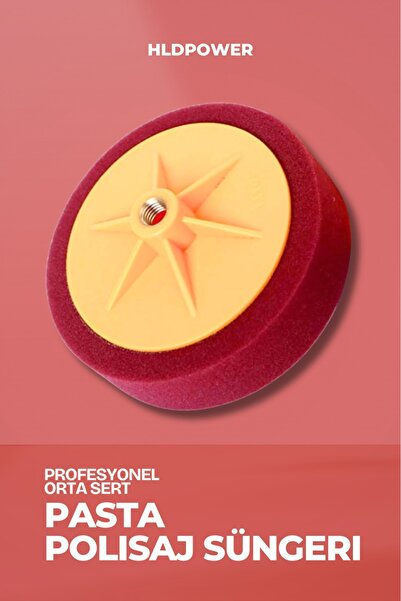 HLDPOWER bordo orta sert polisaj pasta süngeri