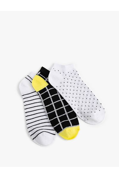 Koton Σετ 3-Pece Booties Socks Set Checked