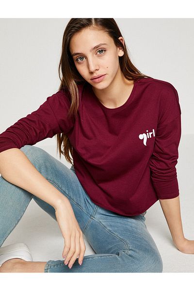 Koton Γυναικείο μπλουζάκι Claret Red