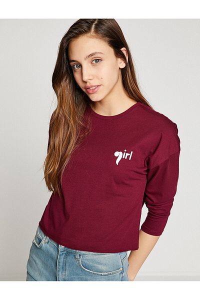 Koton Γυναικείο μπλουζάκι Claret Red