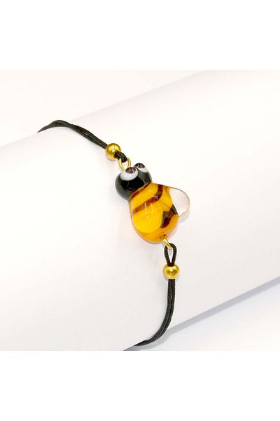 Polonezköy Cam Sanat Merkezi ?Natural Glass Bee Bracelet – Handmade Elegant Murano Glass Design