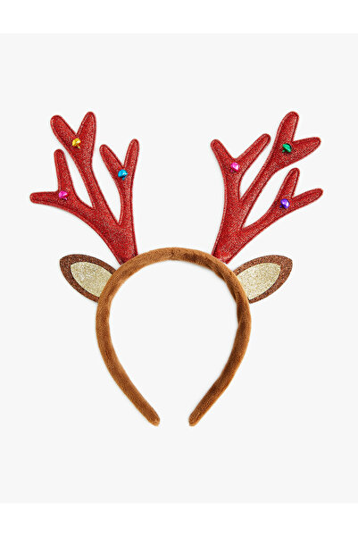 Koton Πρωτοχρονιάτικο στέμμα με ασημένια λεπτομέρεια από απλικέ αυτιά και κέρ...