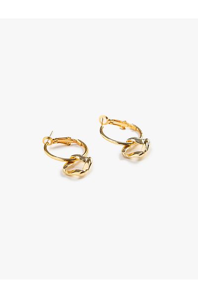 Koton Metal Detailed Hoop Earrings