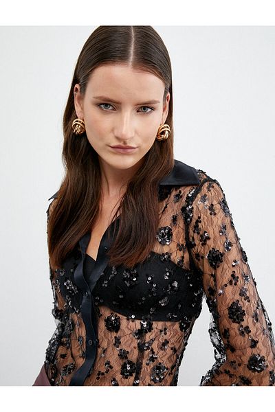 Koton Tuba Ünsal X - Lace Sequined Shirt