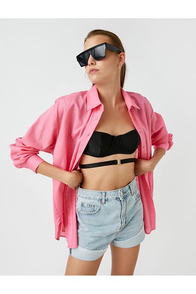 Koton Oversize Shirt Linen Blended