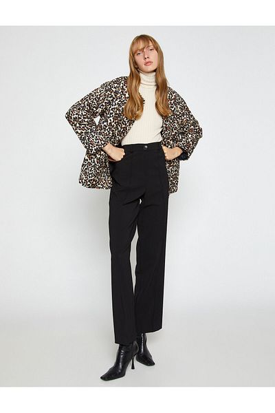 Koton Quilted Jacket Round Neck