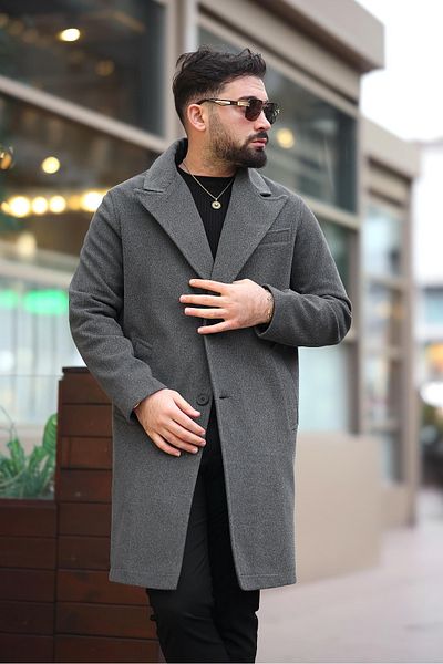 MİS MODA معطف شتوي طويل كبير الحجم للرجال