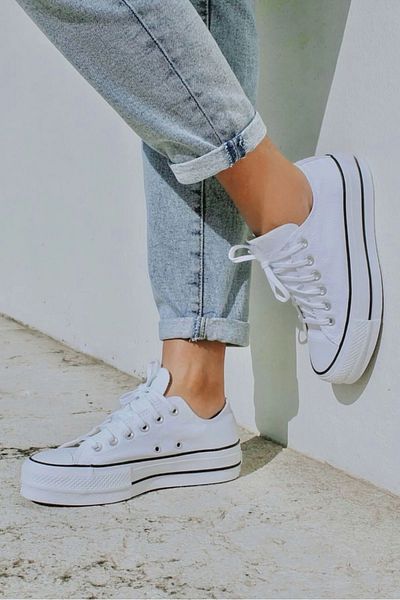 ELİTE STEP Pantofi sport cu talpă groasă, negru, alb, cu jumătate de gleznă