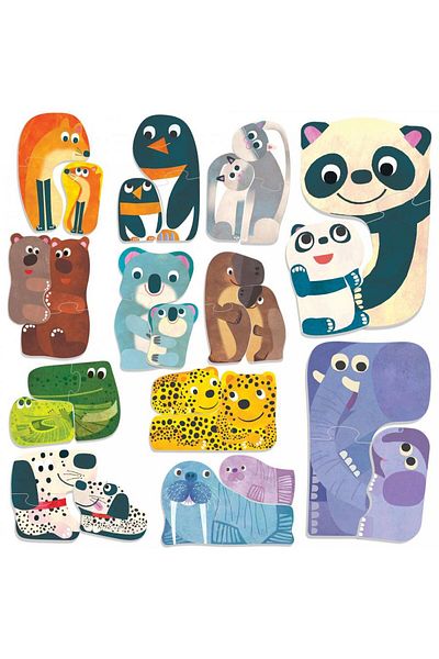 Headu Ecoplay - Puzzle-Uri Animalute Cu Pui