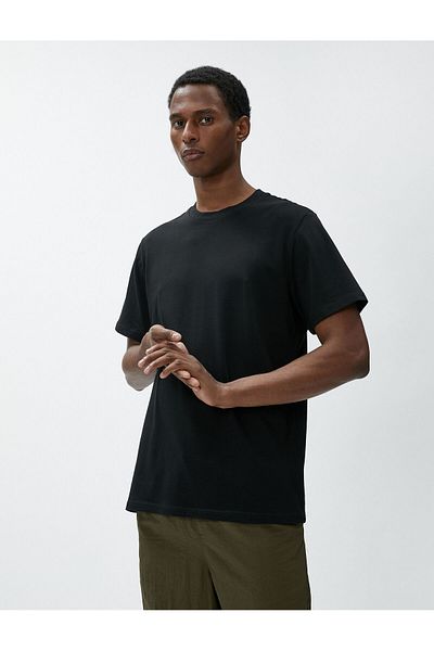 Koton Tricou de bază cu gât crew cu mânecă scurtă din bumbac