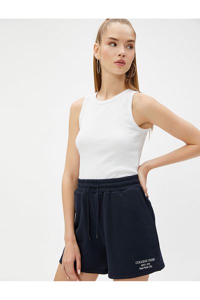 Koton Mini Shorts with Lace Waist and Pocket Detail