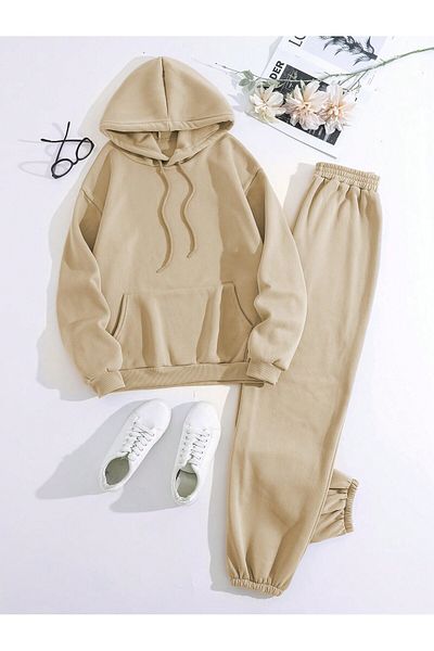 LUNAVISTA Bear Printed Unisex Oversize Tracksuit Set