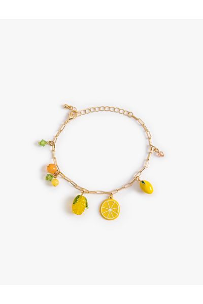 Koton Chain Bracelet with Lemon Detail and Dangle