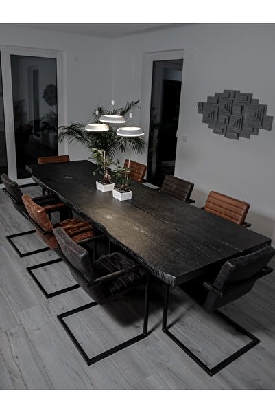 shardywood Ahşap Siyah Yemek Masası Ofis Masası Mutfak Masası 160 x 80