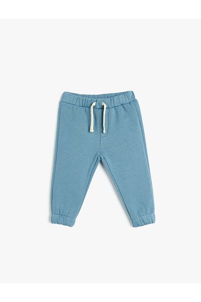 Koton Cotton Raised Jogger Sweatpants with Lace-Up Waist