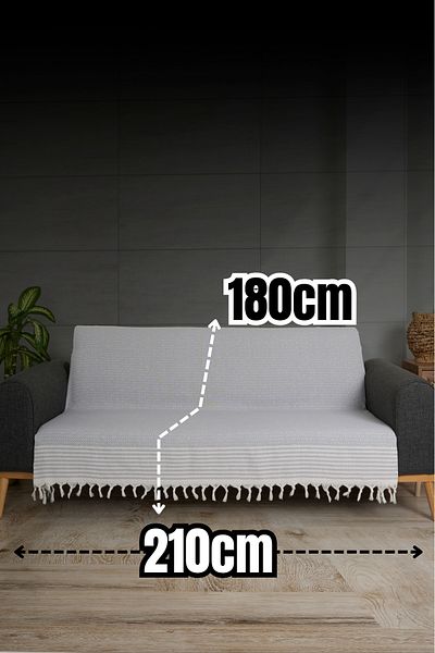 Akaystore Quality Cotton Fringed Sofa and Sofa Bed Cover - 180X210 cm