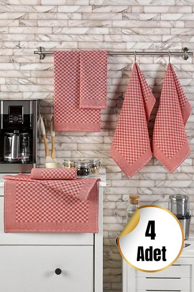TİNİMİNİ HOME Checkerboard Patterned Kitchen Drying Cloth | 40x60cm | 4 pcs