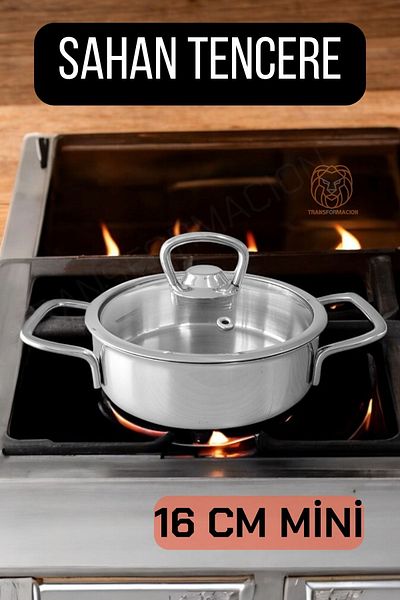 Transformacion 16 cm Mini Stainless Steel Pot with Lid, Saucepan 720322