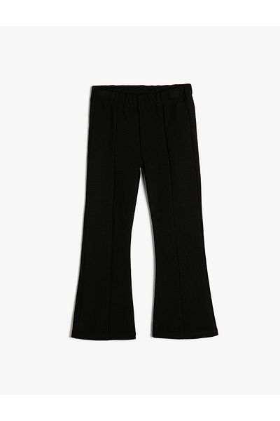 Koton Basic Spanish Leg Trousers Ribbed Elastic Waist