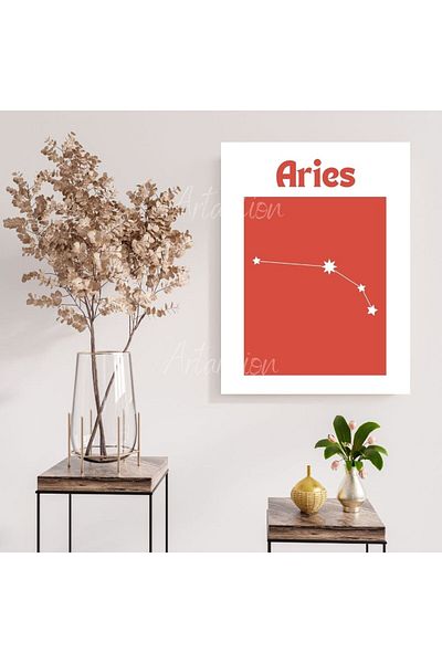 Artarilion Canvas Digital Hd Print Canvas Painting Aries Zodiac Constellation Wall Painting
