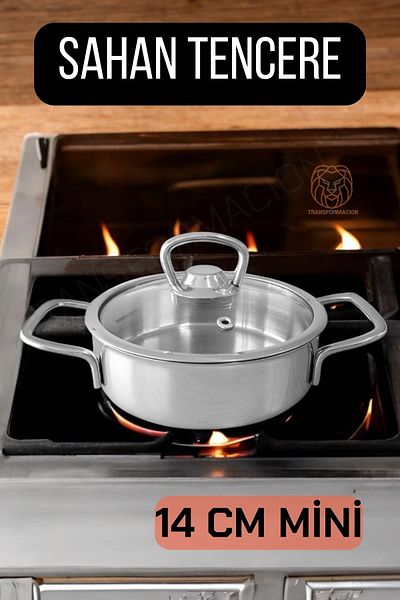 Transformacion 14 cm Mini Stainless Steel Pot with Lid, Saucepan 720321