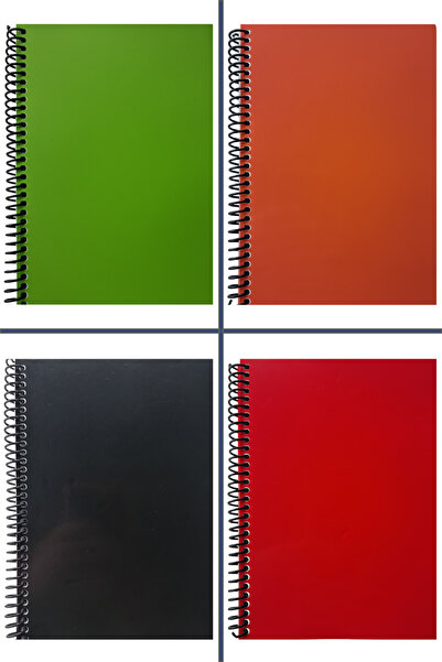 Şirin Yün A5 Spiralli Pvc Kapaklı 80 Yaprak Çizgili 4'lü Defter Seti
