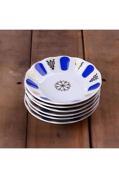 Transformacion 18Pcs Melamine Traditional Turkish Tea Plate and Cup Set - 7210121