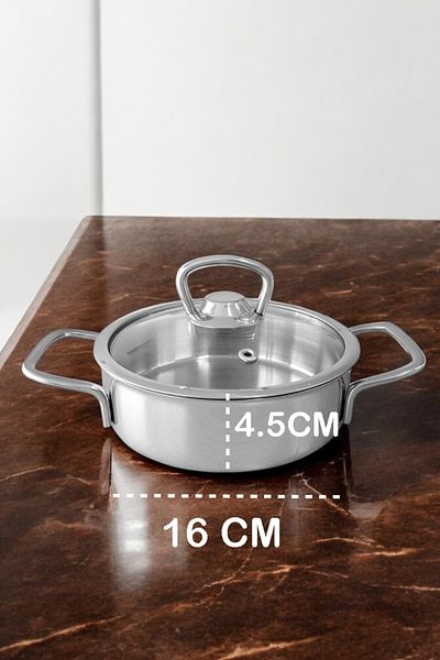 Transformacion 16 cm Mini Stainless Steel Pot with Lid, Saucepan 720322
