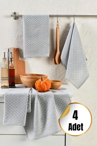 TİNİMİNİ HOME Lavetă de uscare pentru bucătărie cu model carouri |   40x60 cm |   4 buc