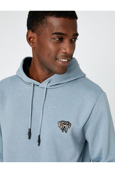 Koton Men's Animal Printed Hooded Sweatshirt