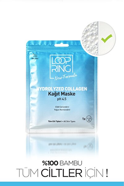 Loopring Cosmetic 3 Adet Hydrolyzed Collagen Nemlendirici Kağıt Yüz Maskesi