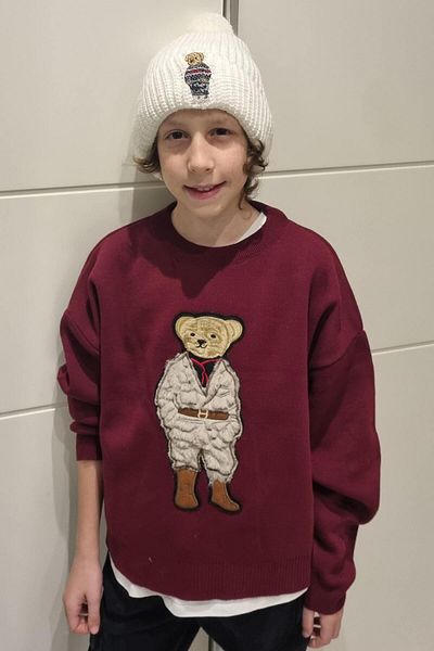ZISHAN Children's Beanie with Teddy Bear 888