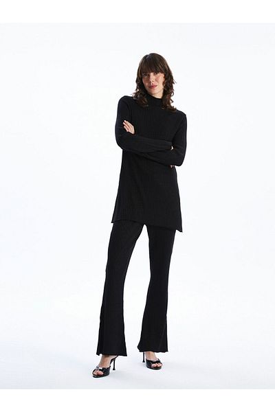 LC Waikiki LCWAIKIKI Basic Damen-Strickhose mit elastischem Bund und glänzendem Look