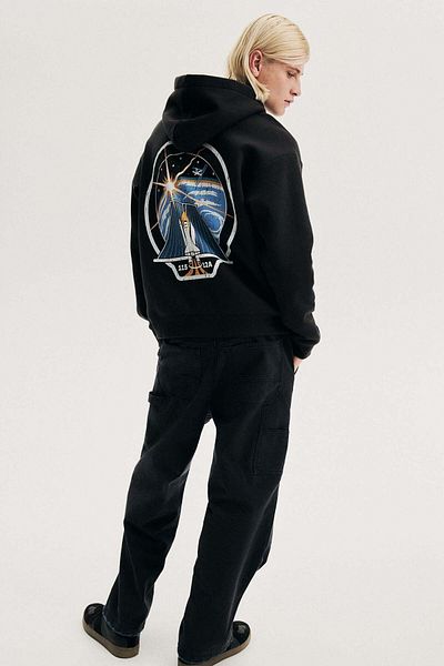 H&M Loose Fit Printed Hoodie