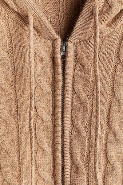 H&M Cable-knit zip-through hoodie
