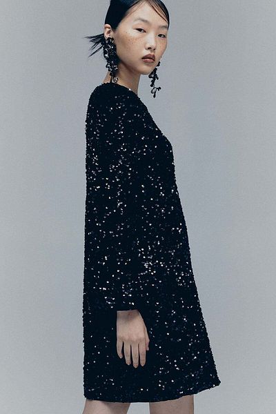 H&M Sequined A-line dress